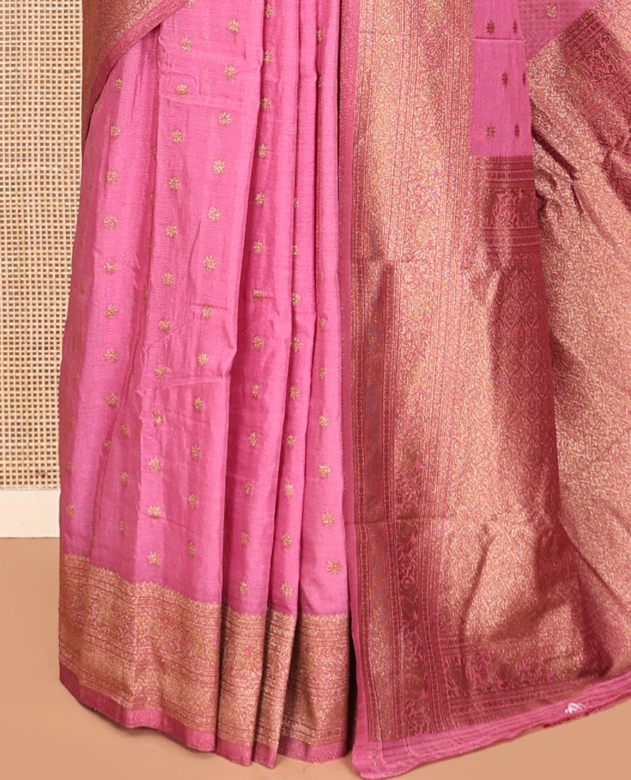 Pink Fancy Crepe Saree