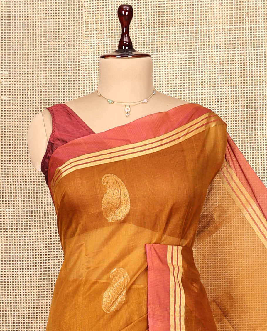 Mustard Silk Cotton Saree