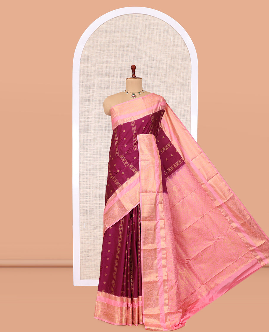 Wine Budget Silk Saree