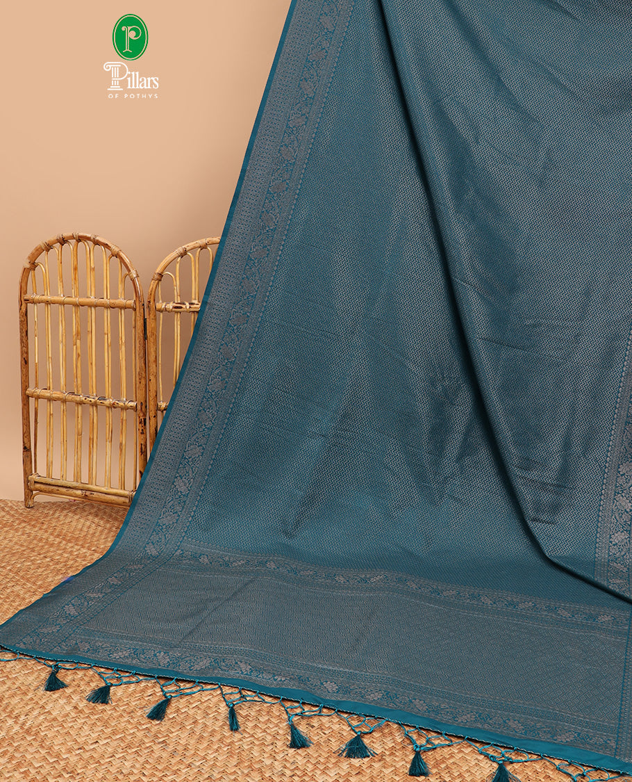 Peacock zig zag antique zari design softy silk saree with antique design border & rich pallu