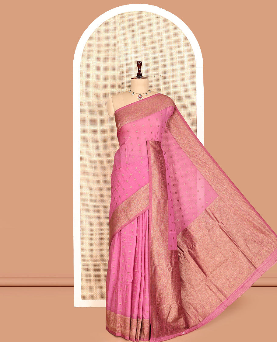 Pink Fancy Crepe Saree