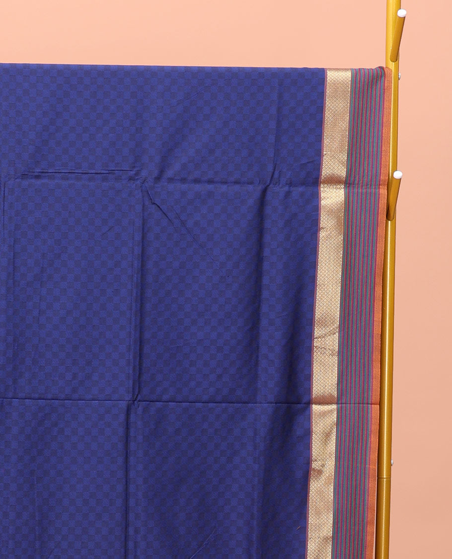 Blue Poly Cotton Saree