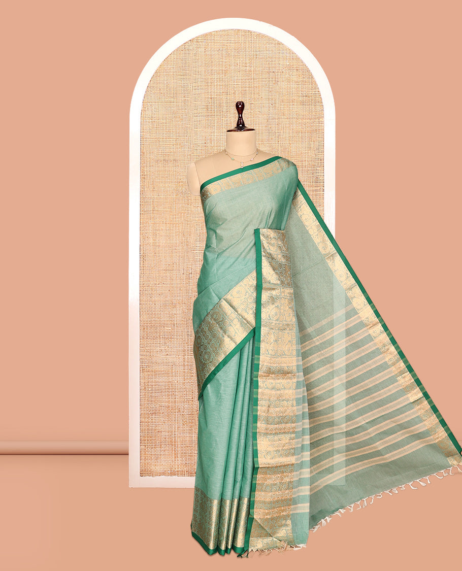 Green Plain Chettinad Cotton Saree