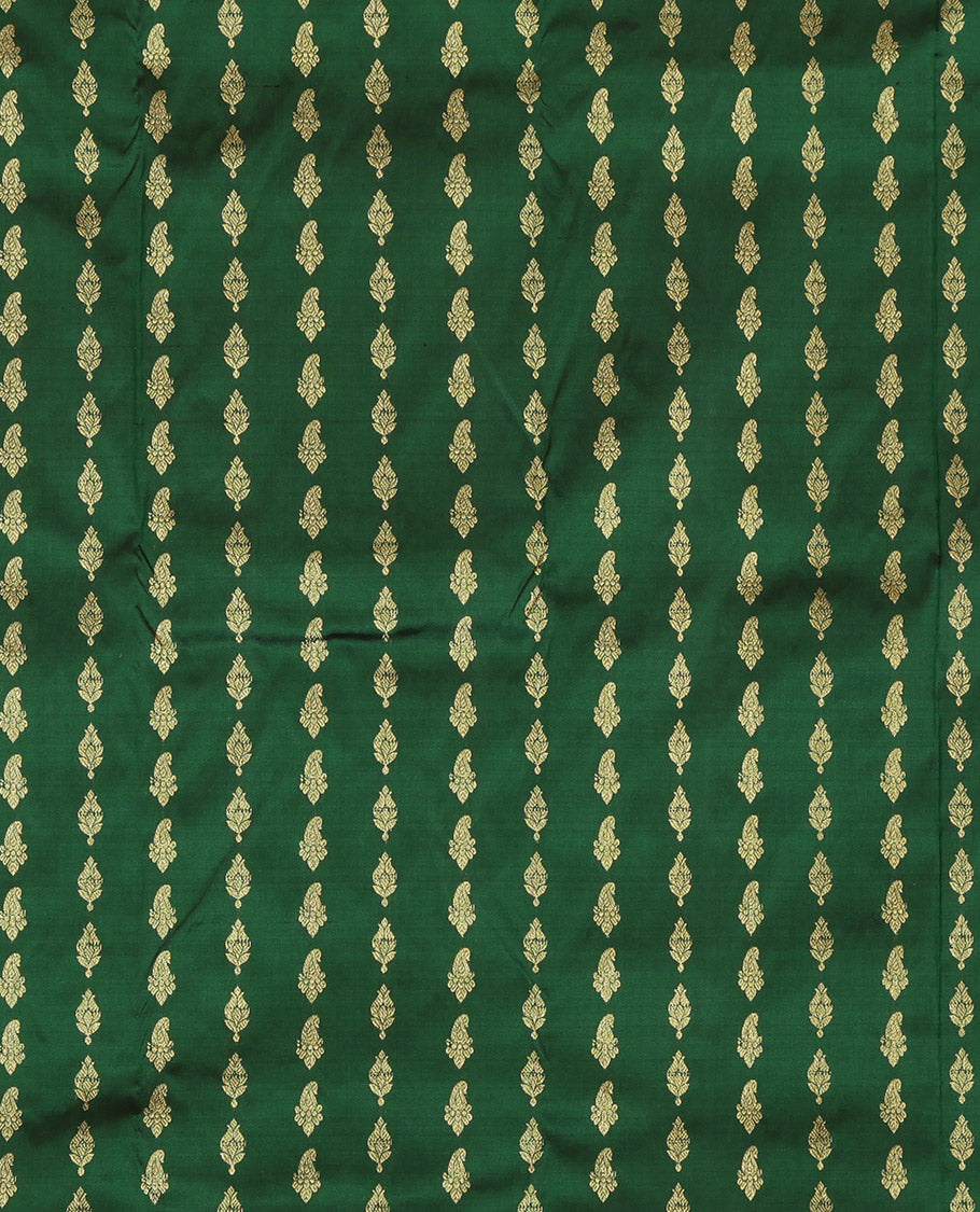 Green Pure Silk Navarathna Pavadai Material Set