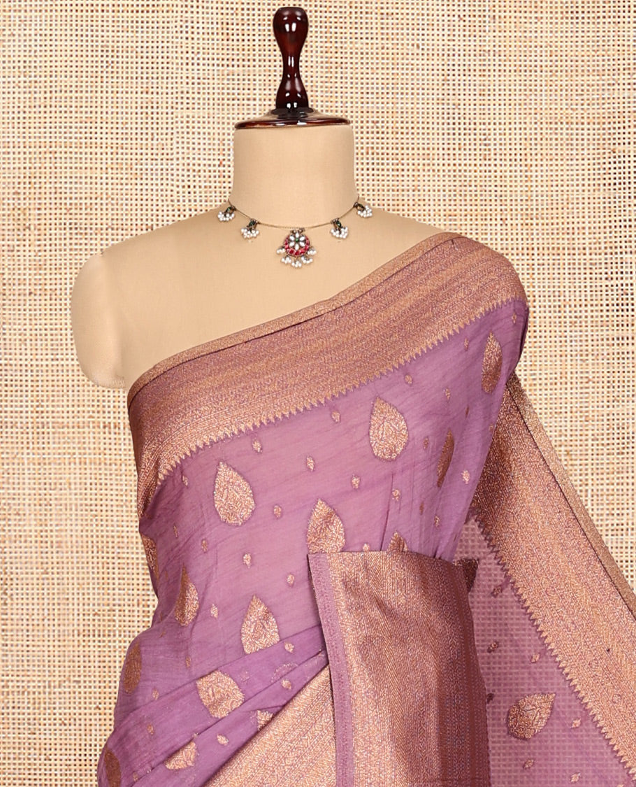 Light Purple Fancy Crepe Saree