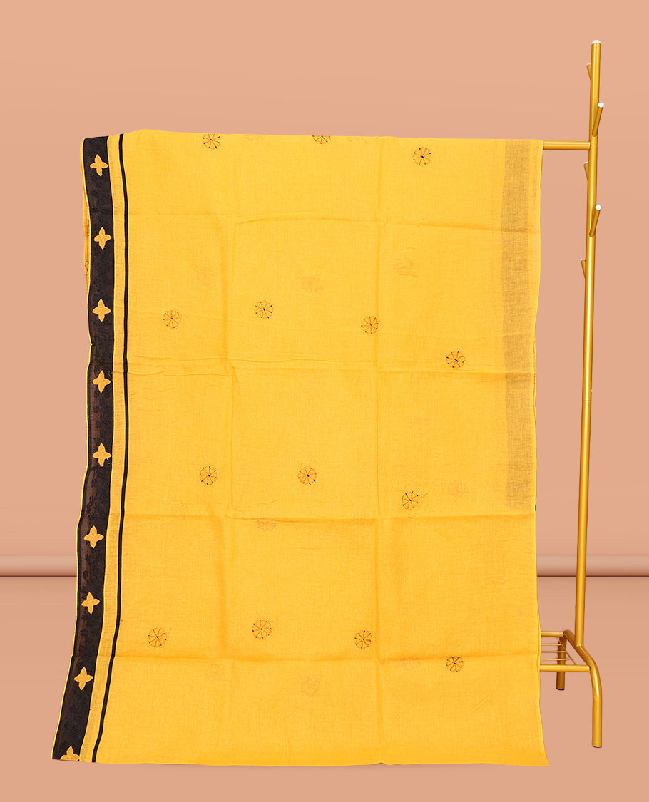 Yellow Lucknowi Chikankari Saree