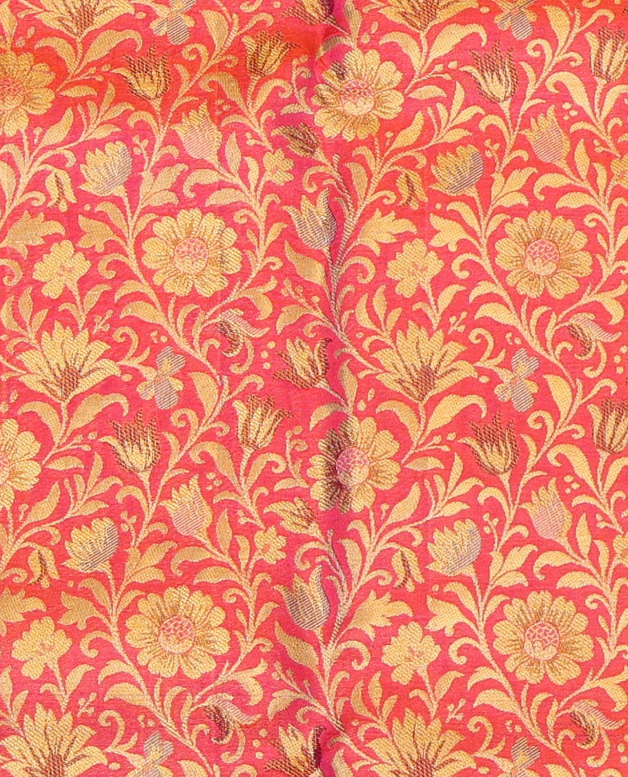 Pink Pure Silk Pavadai Material Set