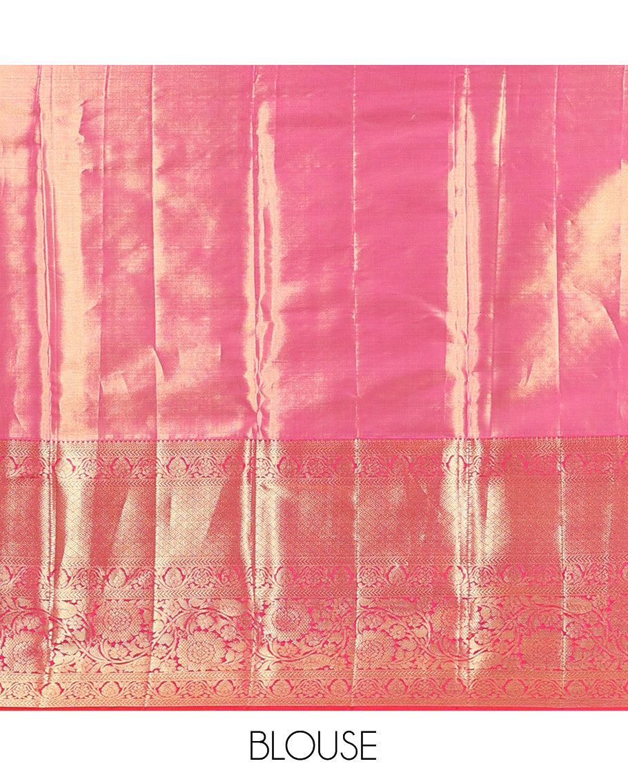 Pink Kanchipuram Tissue Silk Saree