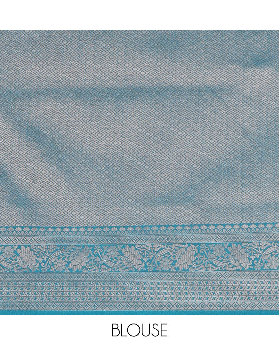 Peacock zig zag antique zari design softy silk saree with antique design border & rich pallu