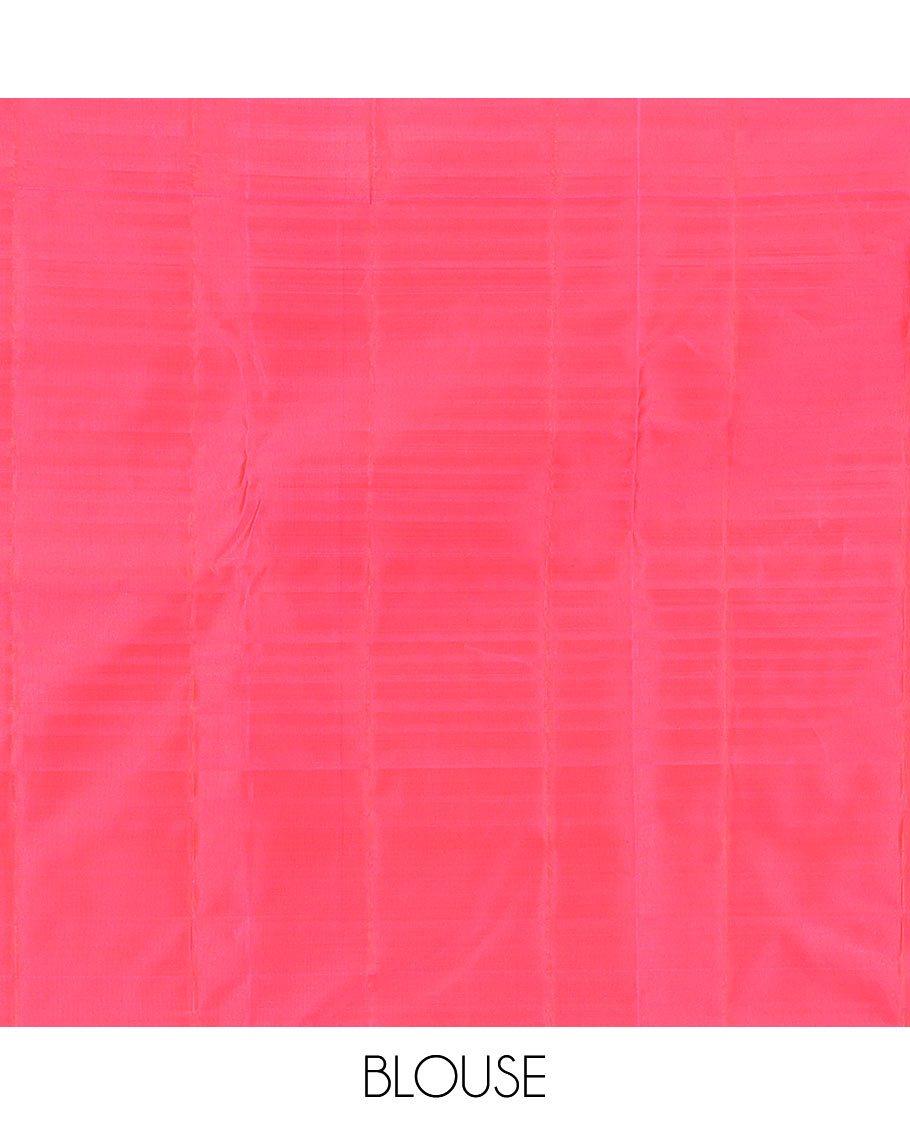 Red Vasundhara Lite Silk Mix Saree, Styled with Mayil-Chakram Butta Enclosed Checks, a Self-Border, Intricate Pallu, and a Matching Blouse
