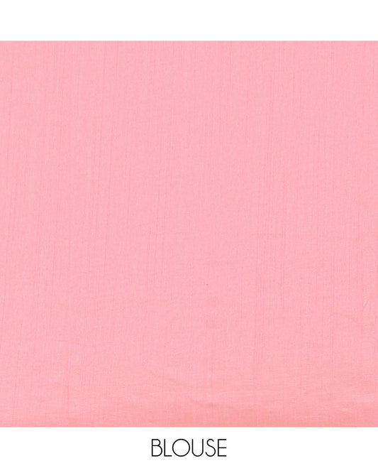 Borderless black floral design, thread embroidery kamala silk saree with contrast plain blouse