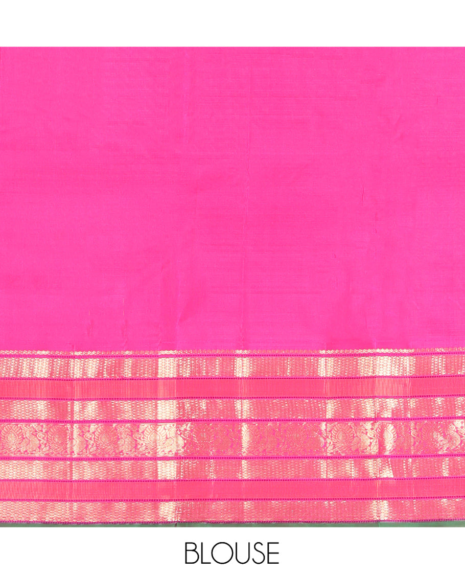 Pink Zari Buttas Kanchipuram Silk Saree