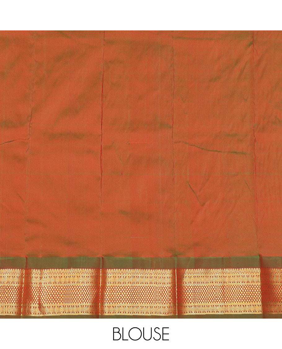 Red Pure Silk Navarathna Pavadai Material Set