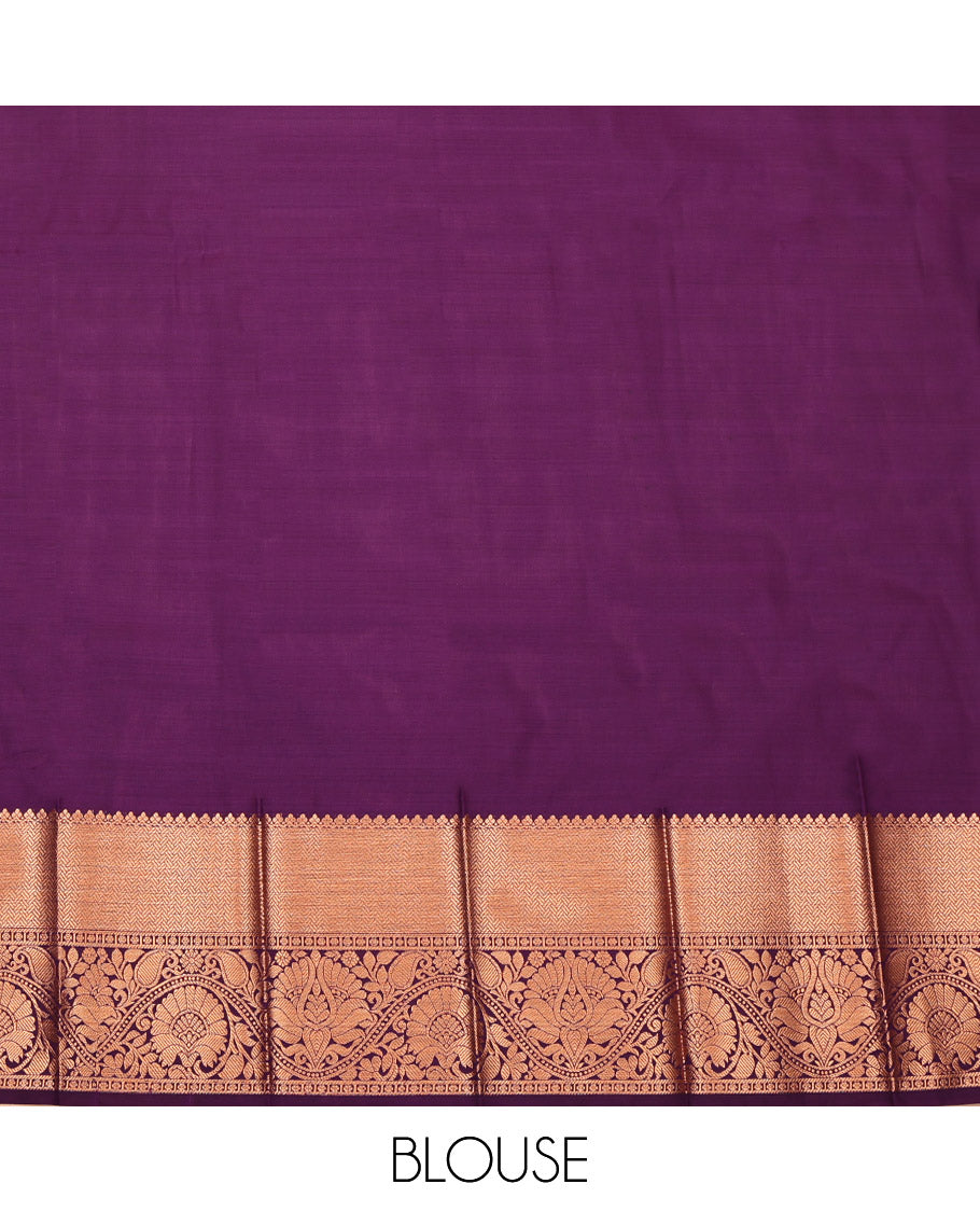 Blue Budget Silk Saree, Embellished with Jacquard, a Contrast Traditional Zari Border, Jaal Pallu, and a Contrast Blouse