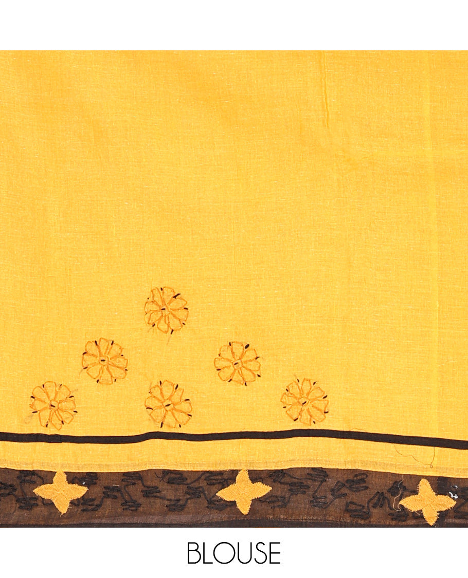 Yellow Lucknowi Chikankari Saree