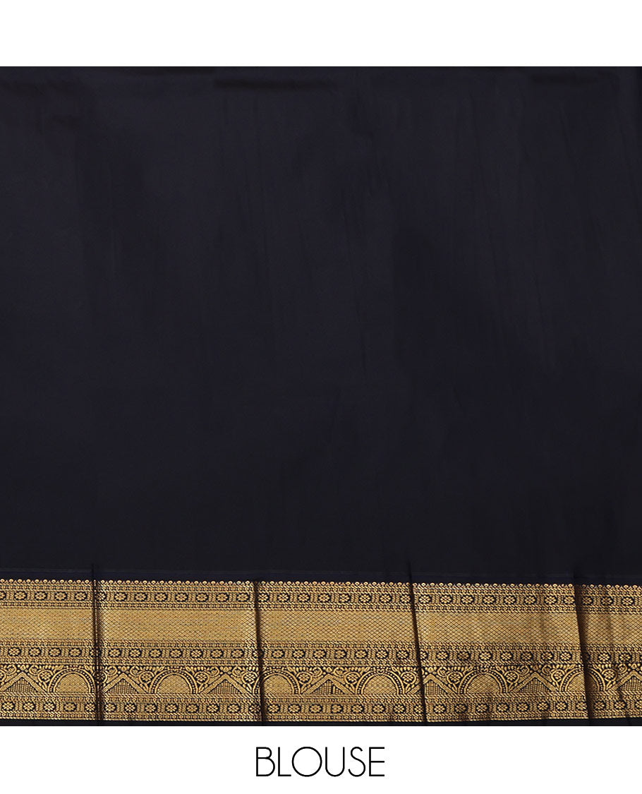 Off-White Budget Silk Saree, Sparsely Woven with Zari Buttas, Complemented by Contrast Traditional Zari Border, Intricate Pallu, and Contrast Blouse