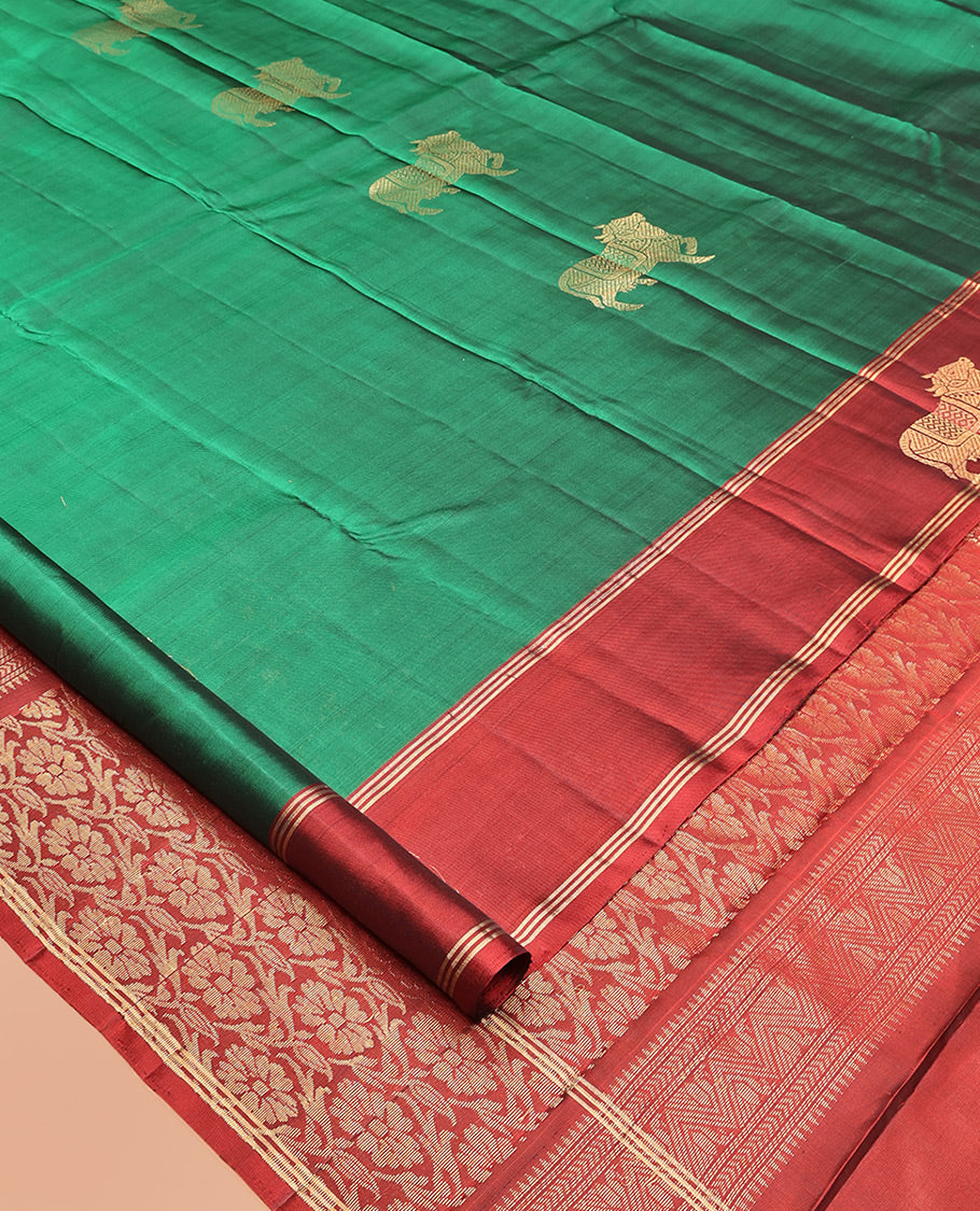 Green Mayuri Lite Silk Mix Saree