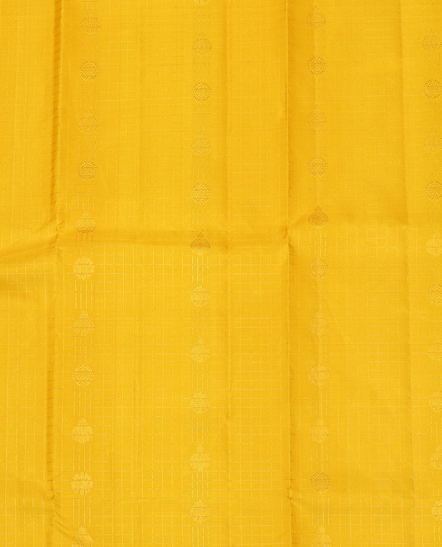 Yellow Pure Silk Navarathna Pavadai Material Set