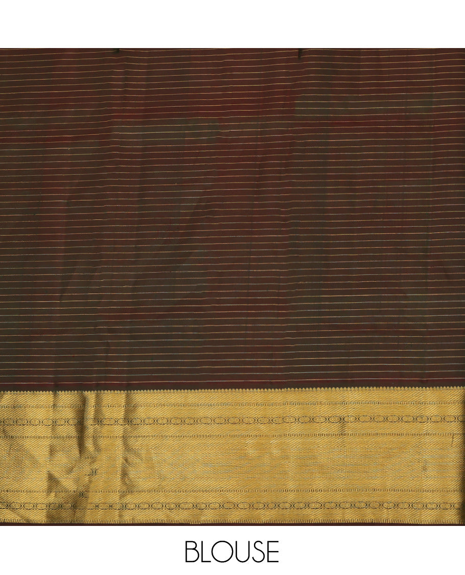 Yellow Pure Silk Navarathna Pavadai Material Set