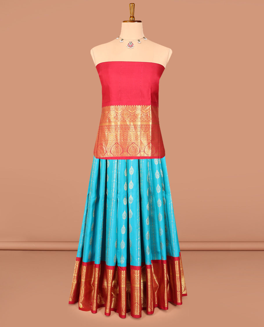 Blue Pure Silk Half-Saree