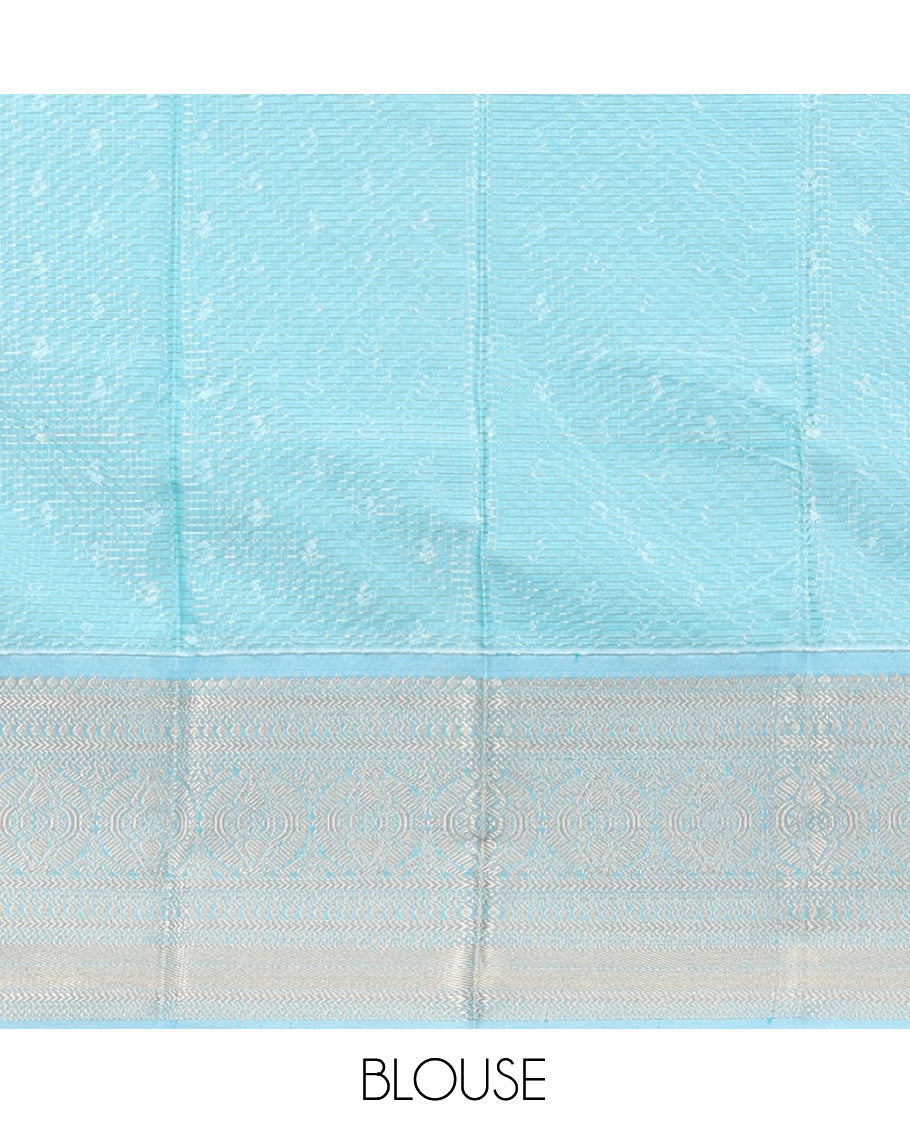 Pink-Peach Art Silk Half-Saree Pavadai Material, Woven with Zari-Buttas Skirt, a Contrast Traditional Border, Contrast Blouse, and Intricate Dhavani