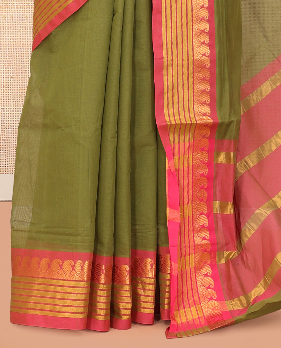 Green Plain Venkatagiri Cotton Saree