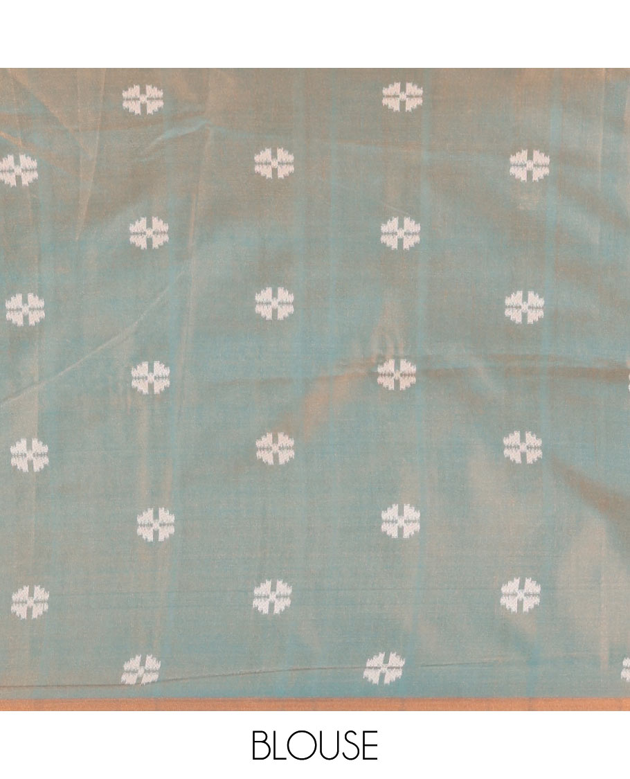 Pink Mulberry Soft Silk Saree, Enriched with Zig-Zag Stripes and Floral Jaal Design on Its Body, Highlighted by a Zari-Decked-Up Border, Pallu Features an Ikkat Design Weave, and Paired with a Blouse