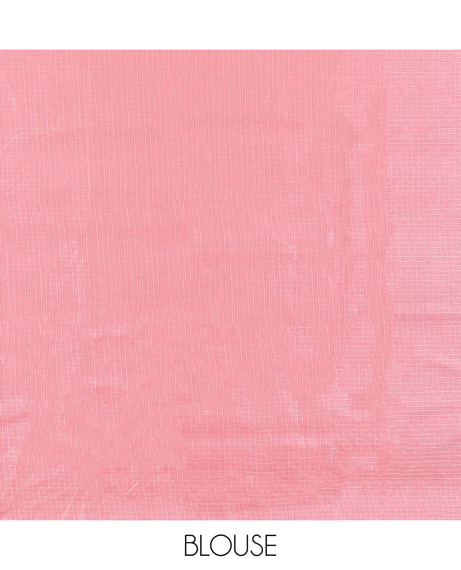 Dusty rose allover lucknowi chikankari design kotta checks saree with running blouse