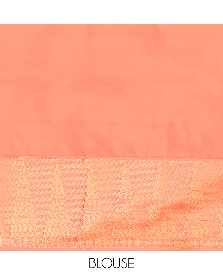Soft baby pink intricate design soft silk saree with contrast geometric zari design & intricate zari design pallu