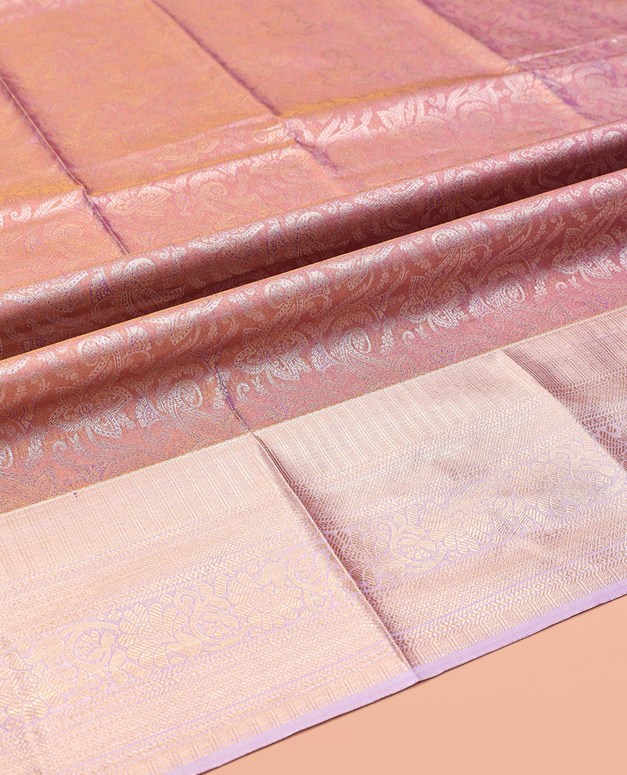 Brown Art Silk Half-Saree, Highlighted by Jacquard Design, Contrast Traditional Zari Border, and Paired with a Matching Blouse