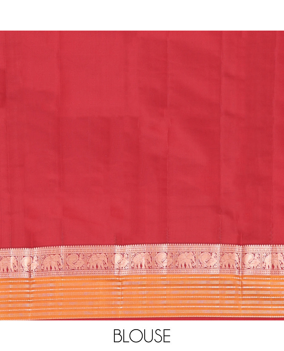 Green-Maroon-Mustard Vasundhara Lite Silk Mix Saree