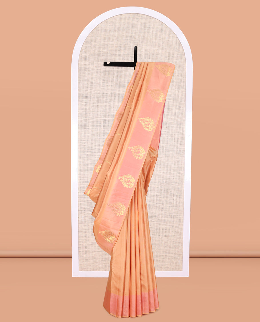 Pale Orange Kanchipuram Silk Saree