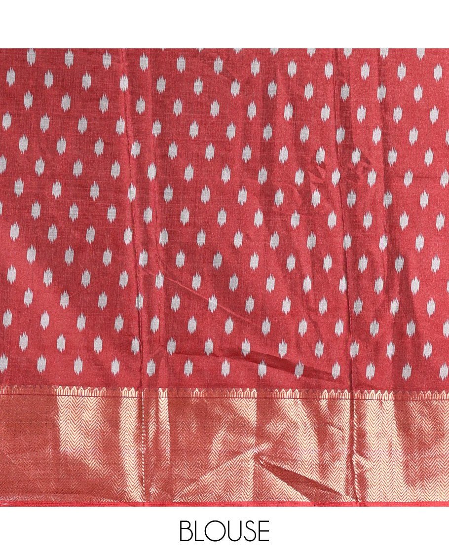 Black patola elephant motifs printed Dola silk saree, contrast zari border, and pallu of animal patola motifs print, and a contrast butta printed blouse