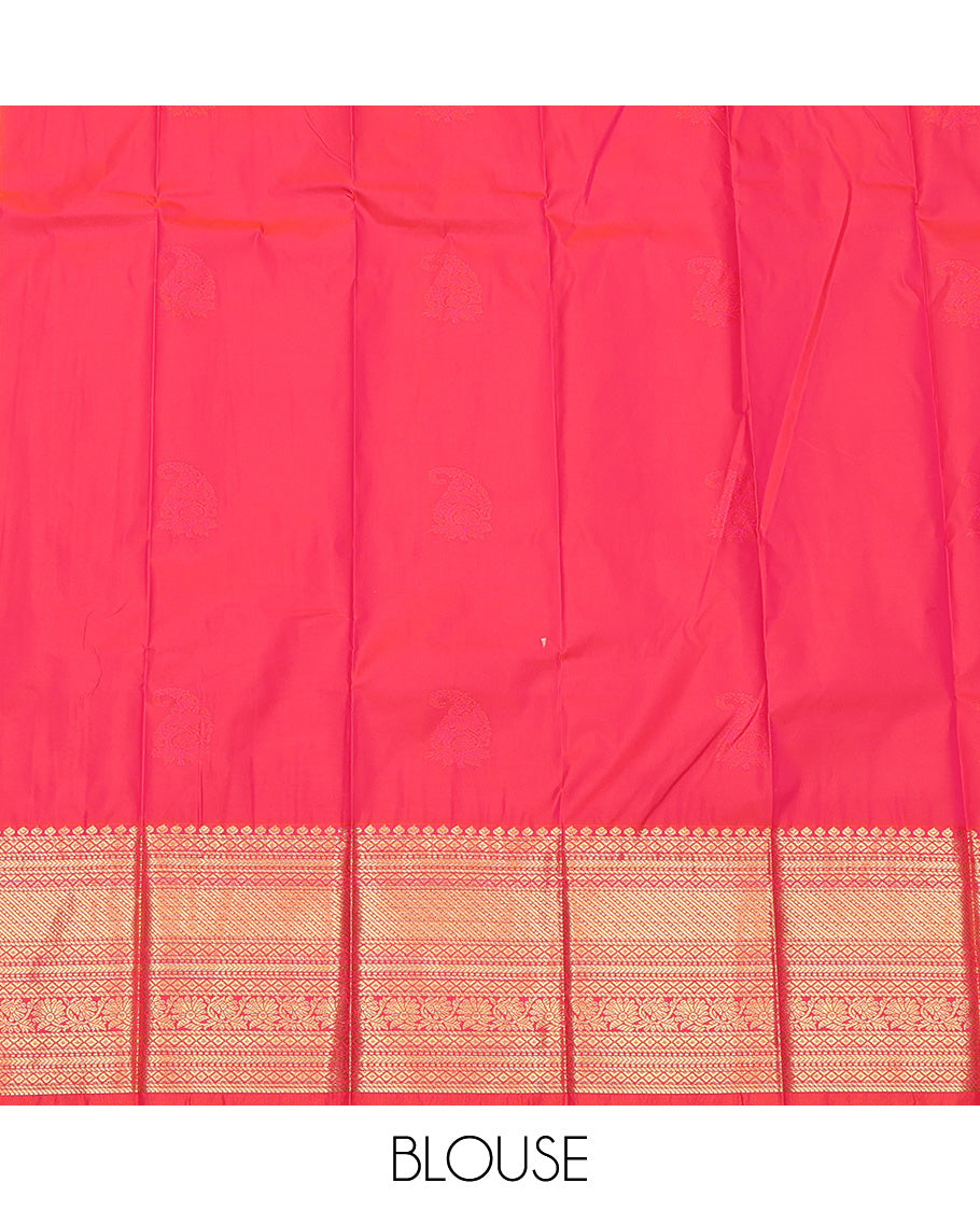 Blue Paisley Buttas Budget Silk Saree