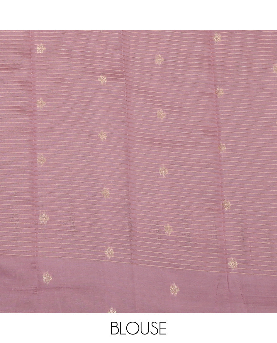 Black Litchi Saree, Richly Detailed with Zari Buttas and Checks, a Contrast Traditional Zari Border, Grand Pallu, and a Contrast Blouse