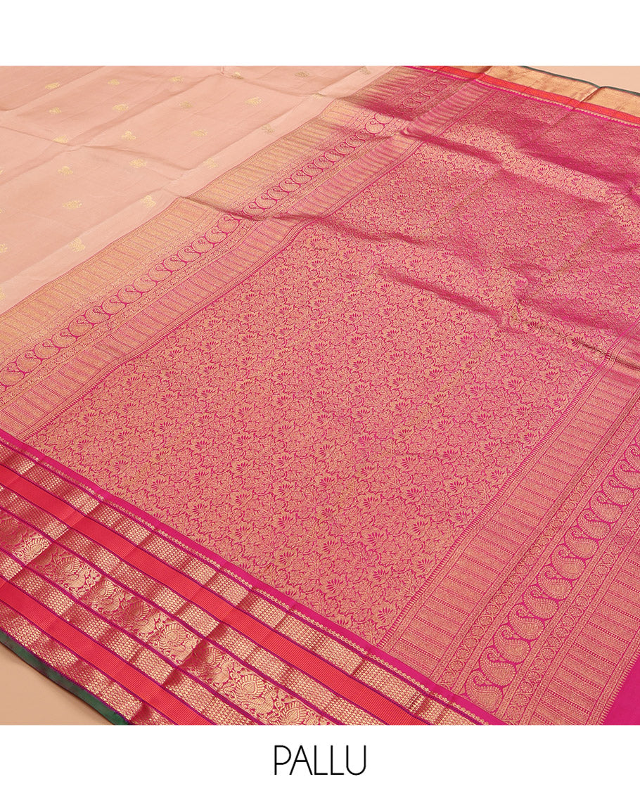 Pink Zari Buttas Kanchipuram Silk Saree