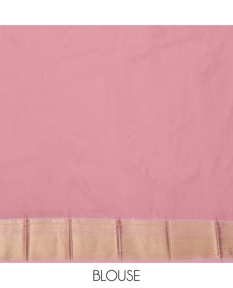Blue Budget Silk Saree, Enriched with Zari Buttas and Stripes, a Contrast Traditional Zari Border, Grand Pallu, and a Contrast Blouse