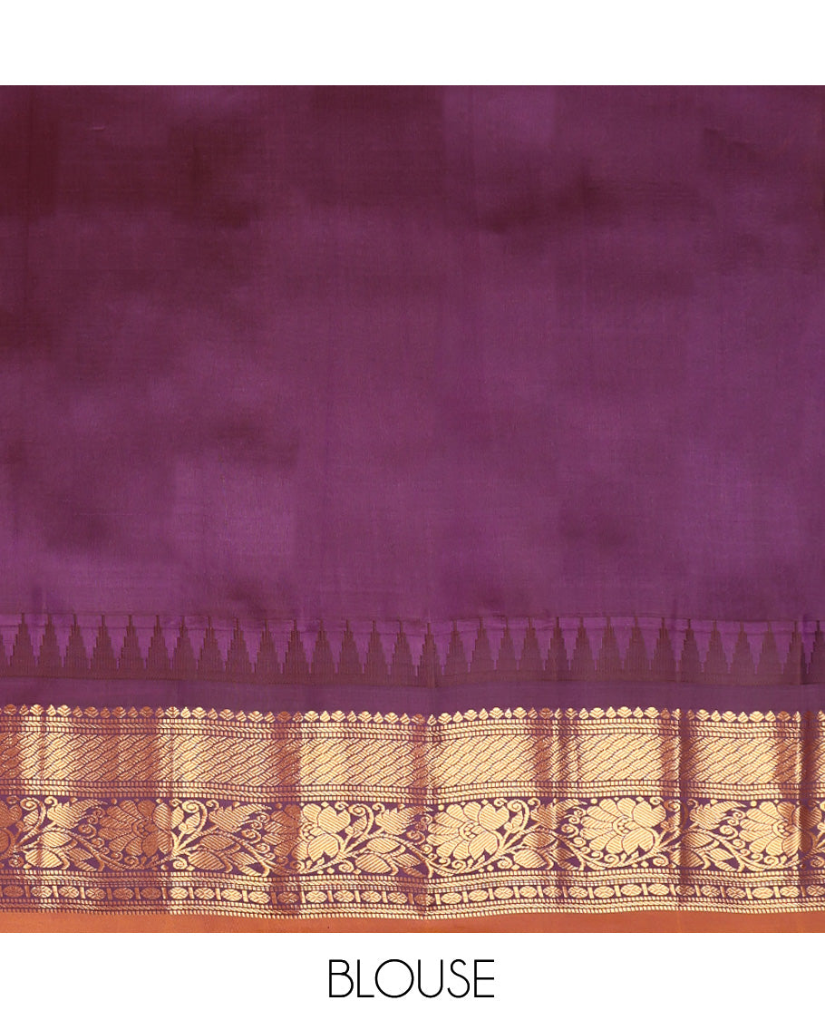 Orange Gadwal Silk Saree