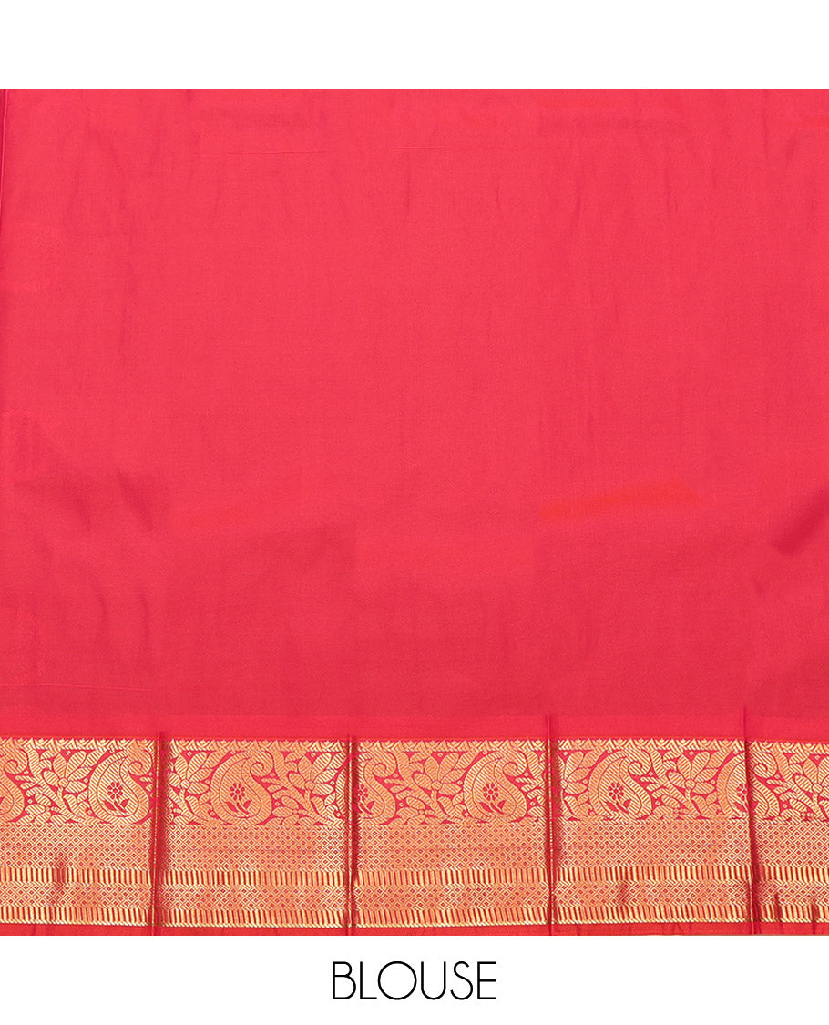 Blue Budget Silk Saree, Subtly Sparkled with Zari Buttas, a Contrast Traditional Zari Border, Jaal Pallu, and a Contrast Blouse