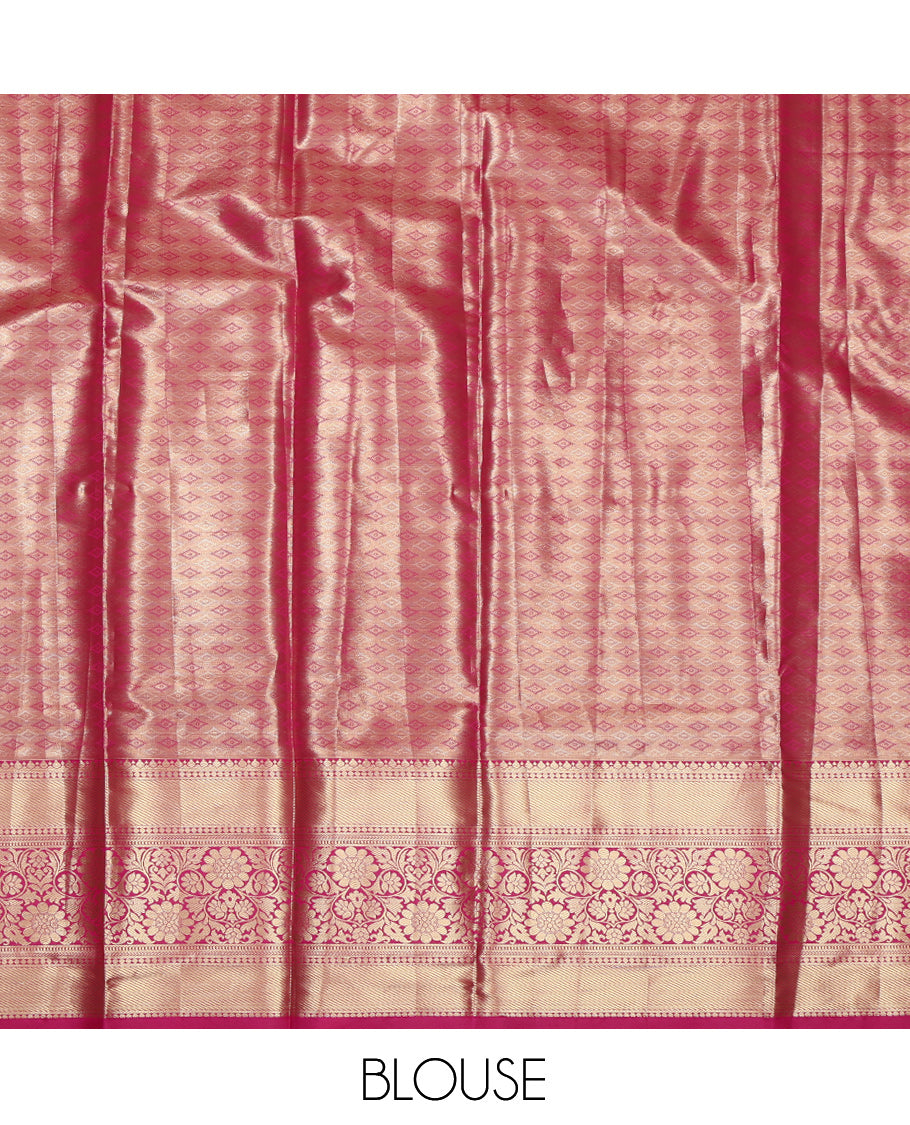 Brown Art Silk Pavadai Material Set