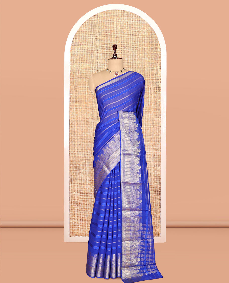 Royal Blue Semi Mysore Silk Saree