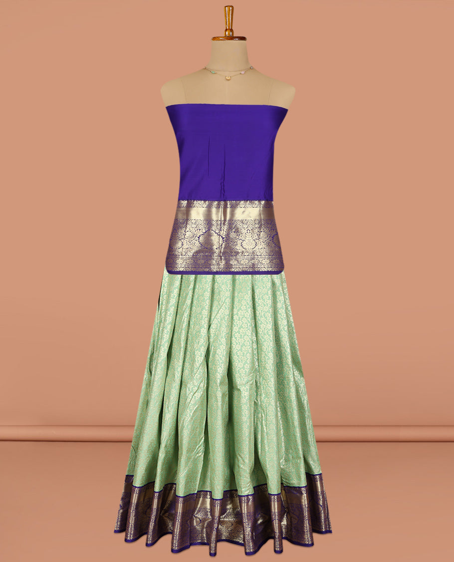 Green Art Silk Pavadai Material Set