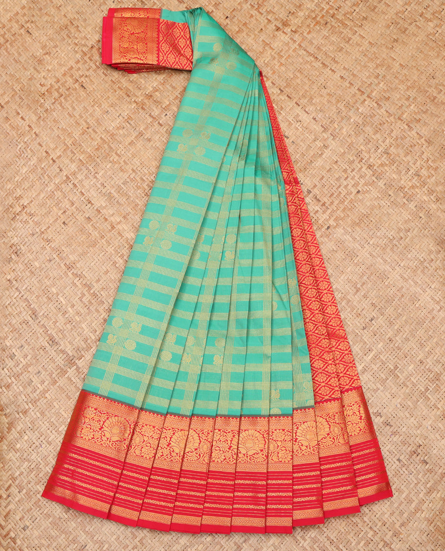 Turquoise Budget Silk Saree