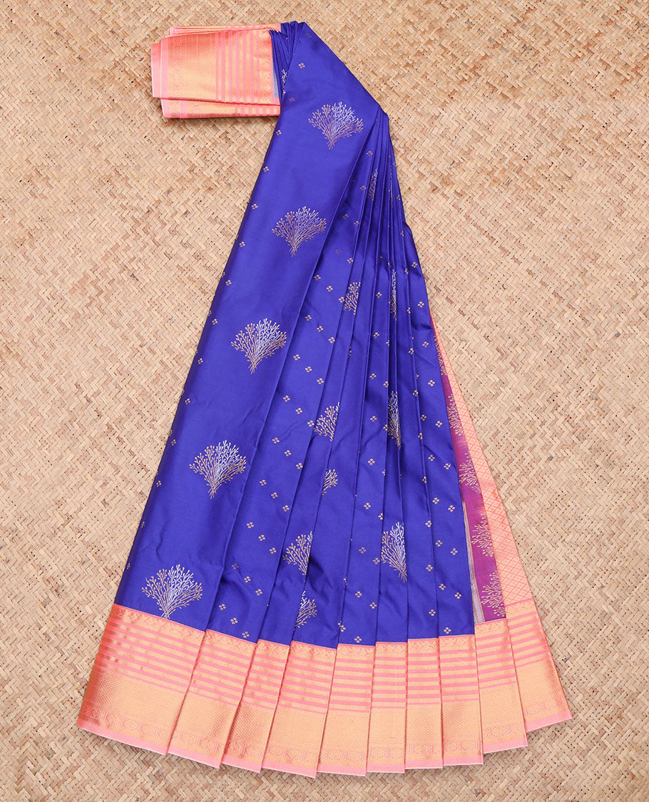 Royal Blue Zari Butta Budget Silk Saree