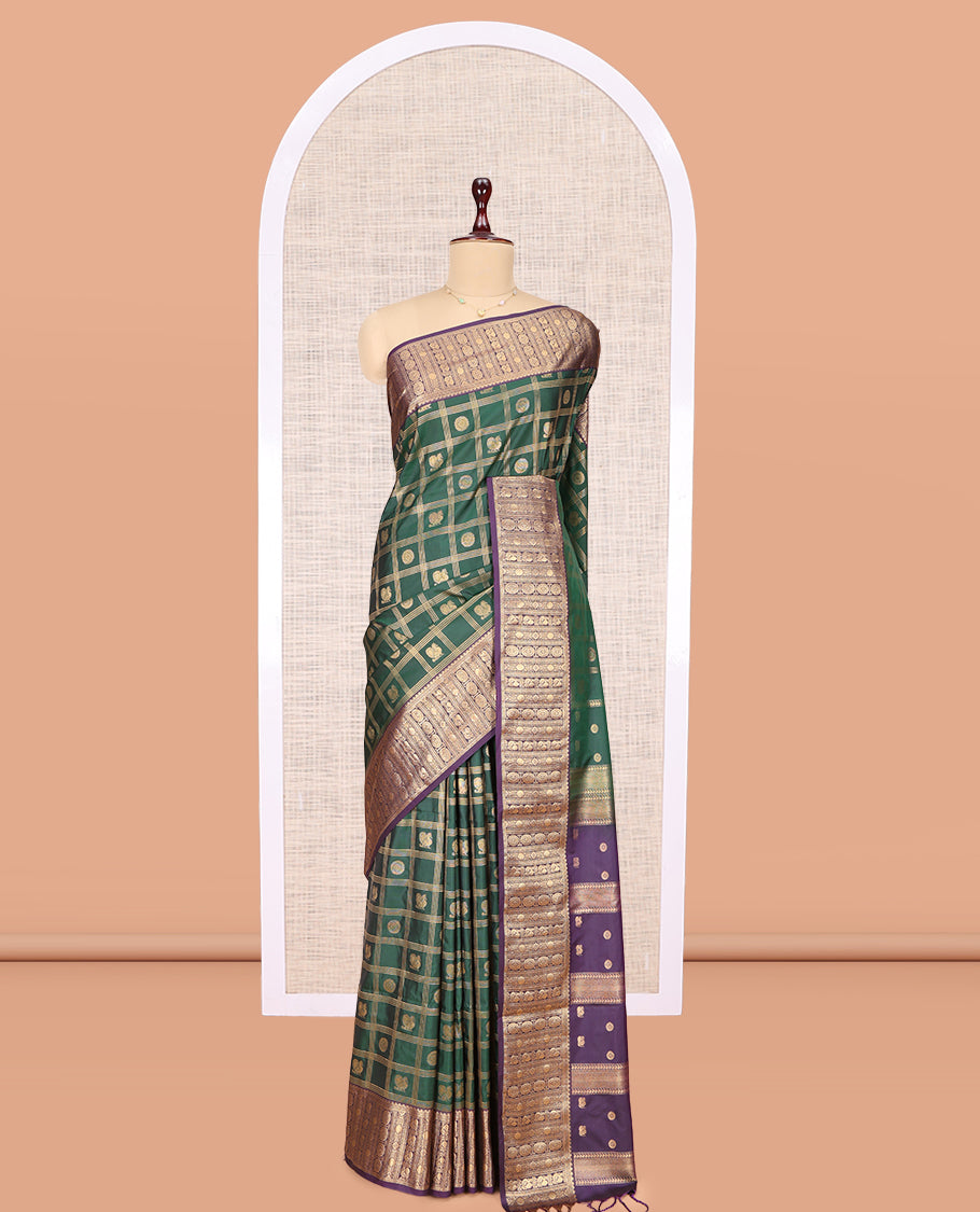 Bottle Green Budget Silk Saree