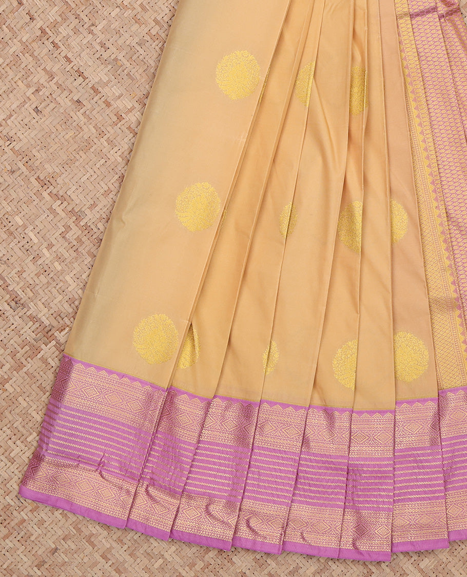 Sandal Zari Design Border Budget Silk Saree