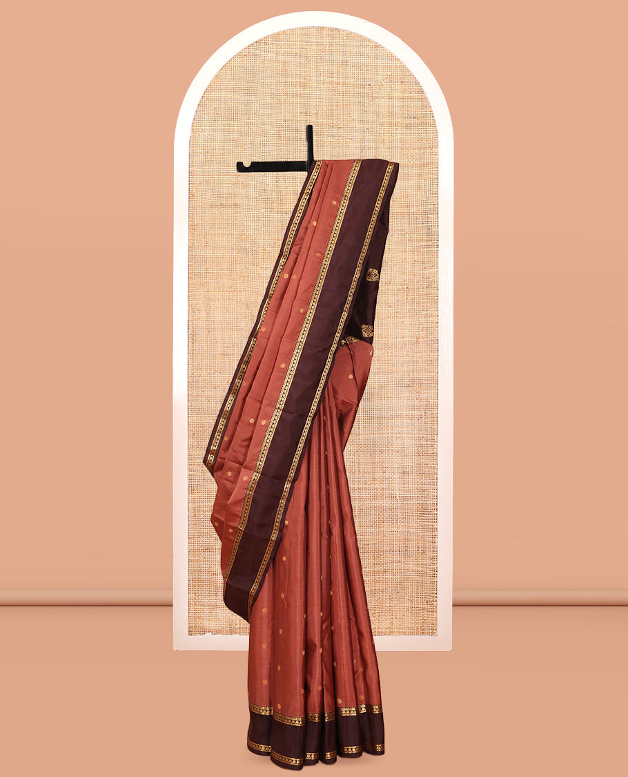 Rust Brown Vasundhara Lite Silk Mix Saree