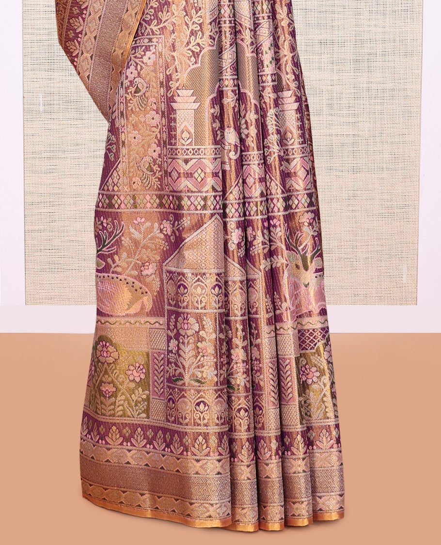 Purple Kanchipuram Tissue Silk Saree