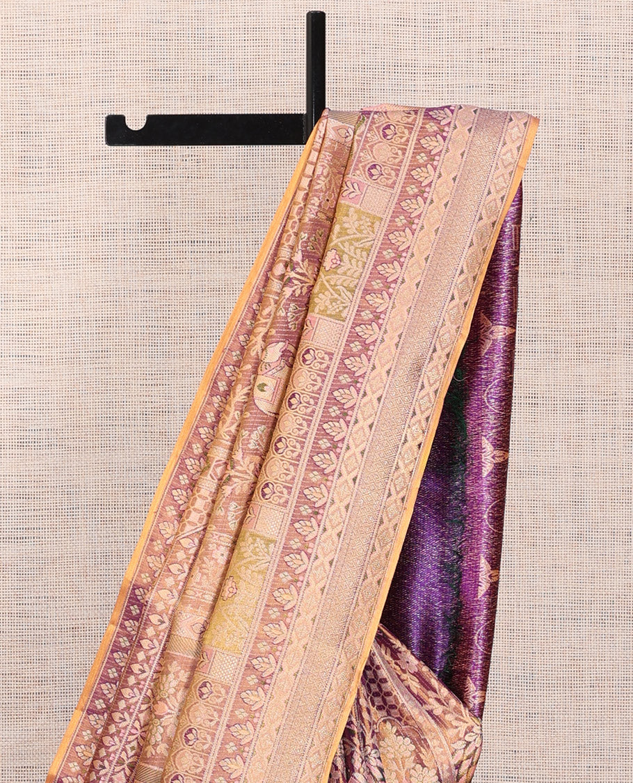 Purple Kanchipuram Tissue Silk Saree