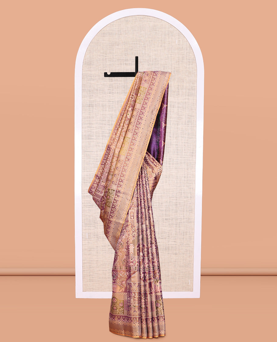Purple Kanchipuram Tissue Silk Saree